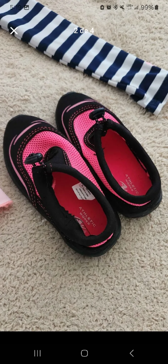 Girl's Long Sleeve Swimsuit & Water Shoes image indicator(2)