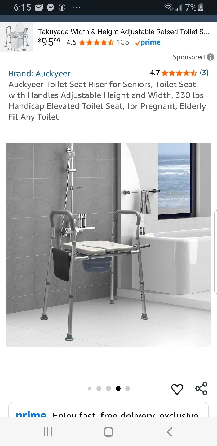 Auckyeer Toilet Seat Riser, Adjustable, 330lbs image indicator(6)