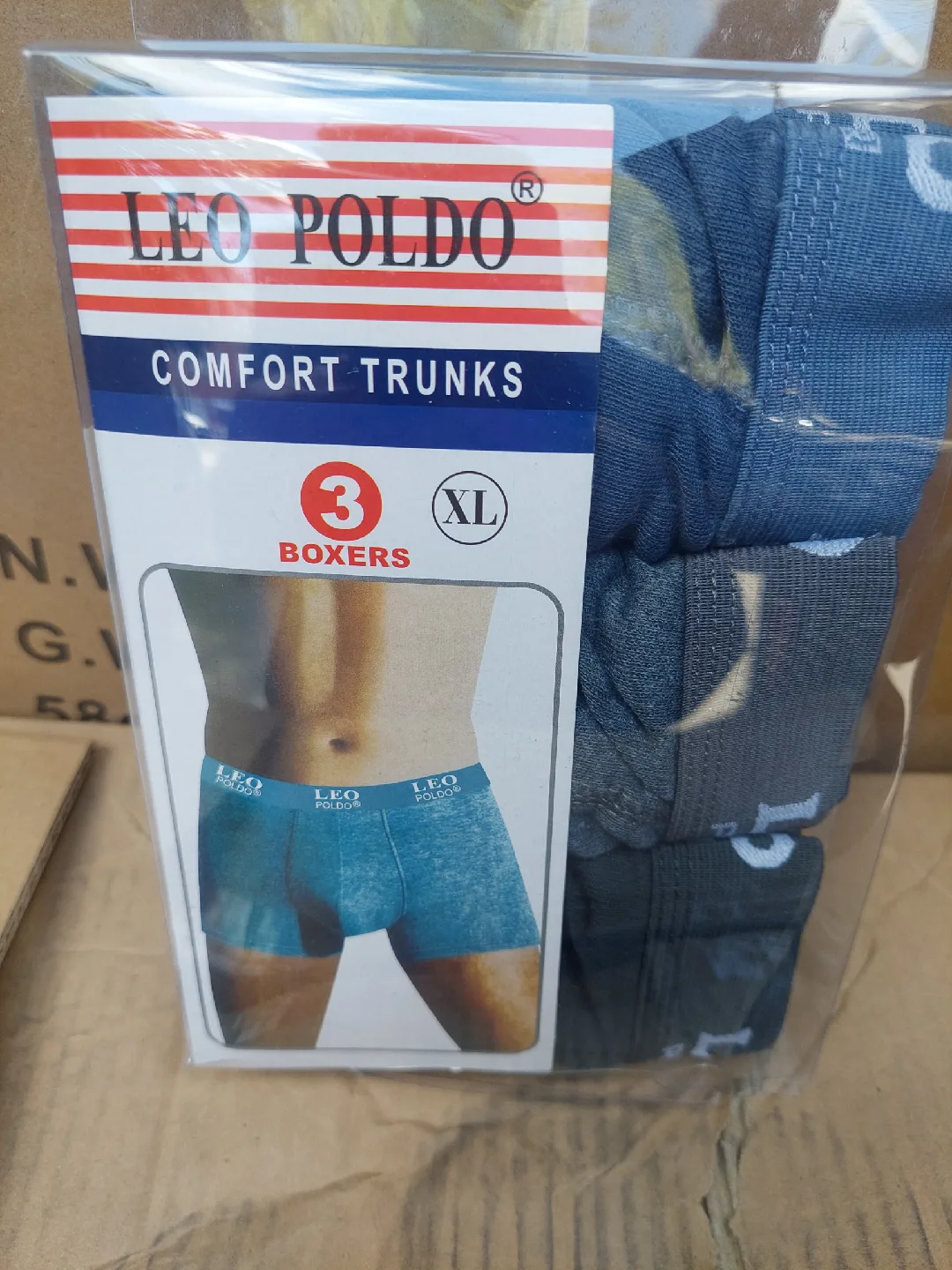 New LEO POLDO Comfort Trunks, 3 Boxers, XL thumbnail