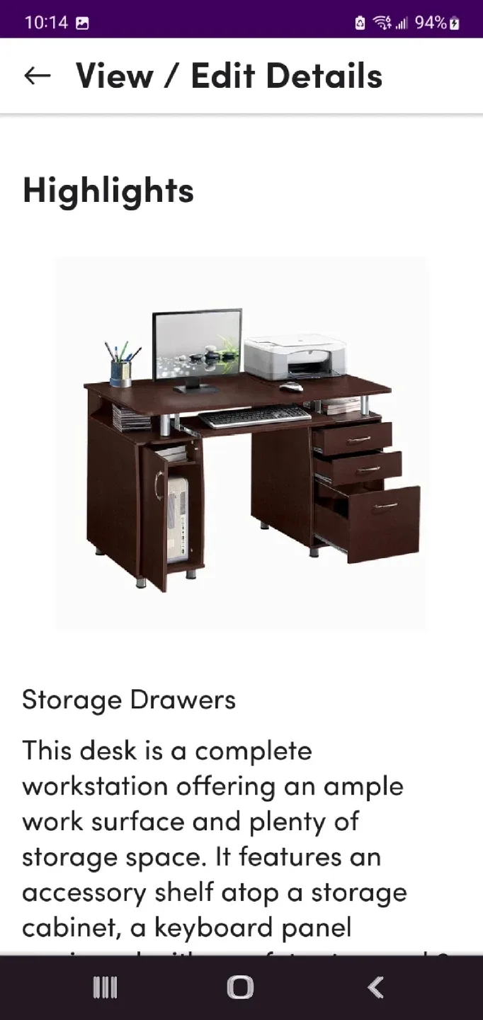 Harris Desk by Zipcode Design - Chocolate image indicator(2)