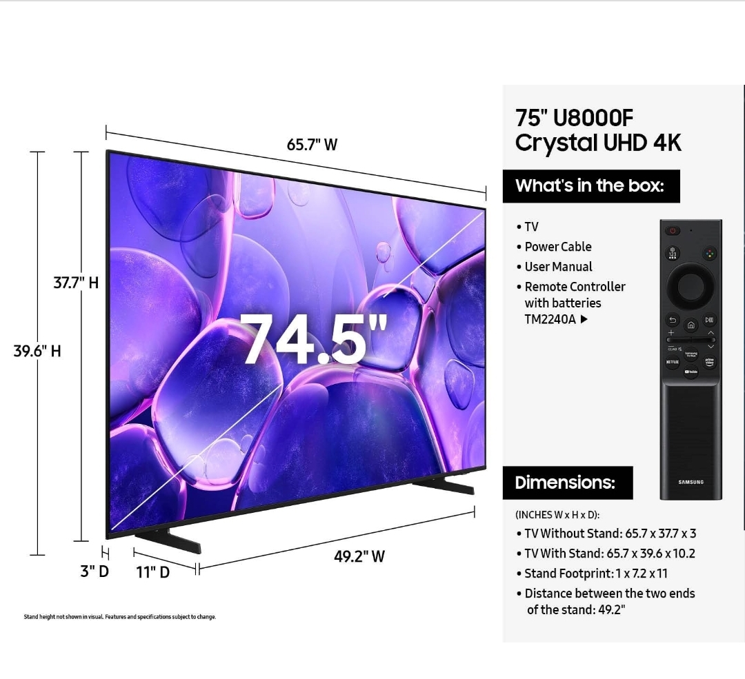 Samsung 75" U8000F Crystal UHD 4K TV - photo 3