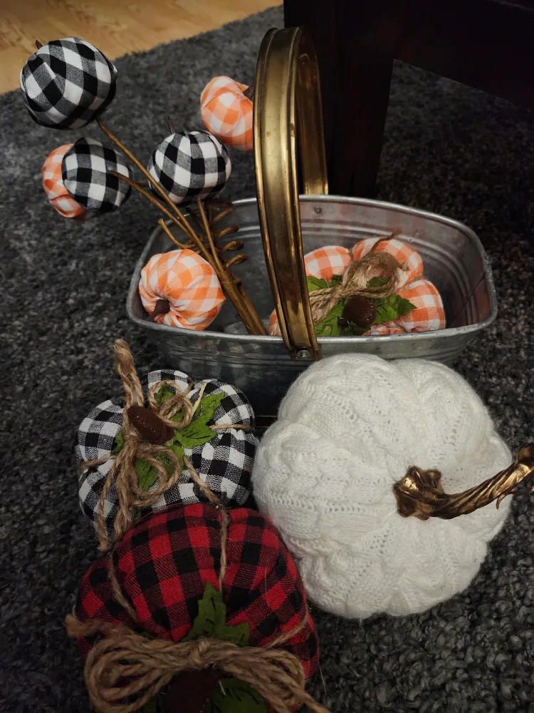 Fall-themed Decorative Pumpkins & Galvanized Pot image indicator(2)