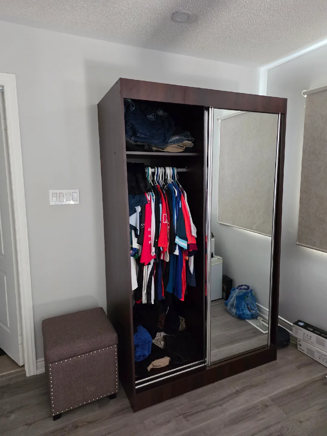 Dark Brown Wardrobe with Sliding Mirror Doors image indicator(2)