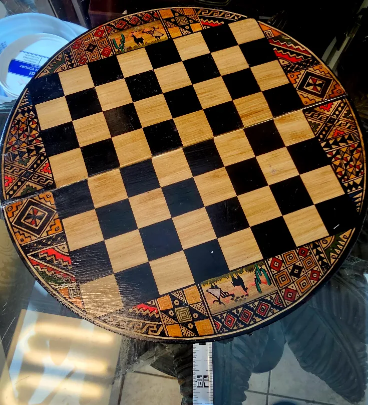 Vintage Hand Carved Chess Set with Board image indicator(3)