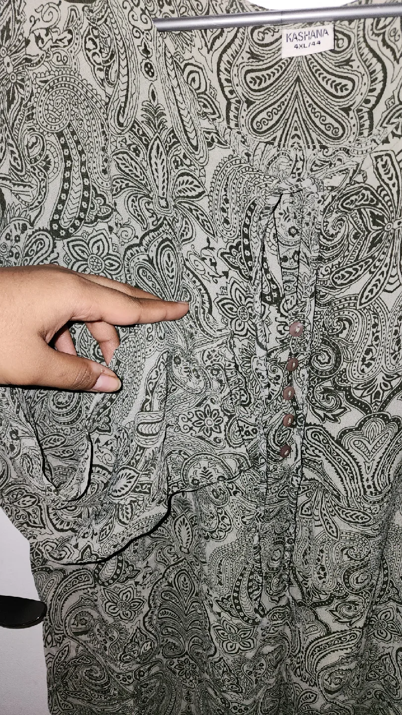 Green Paisley Print Dress image indicator(4)