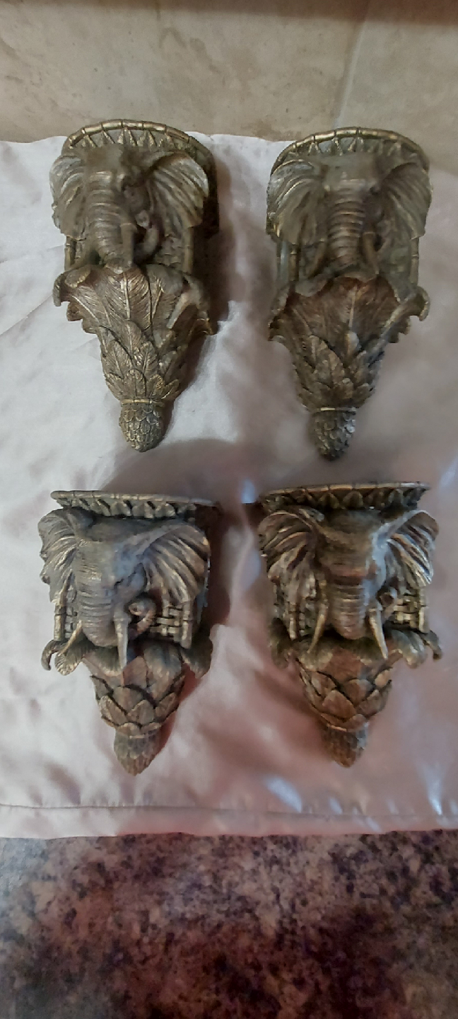 Elephant Wall curtain scones   Decor Shelf Brackets - Set of 4