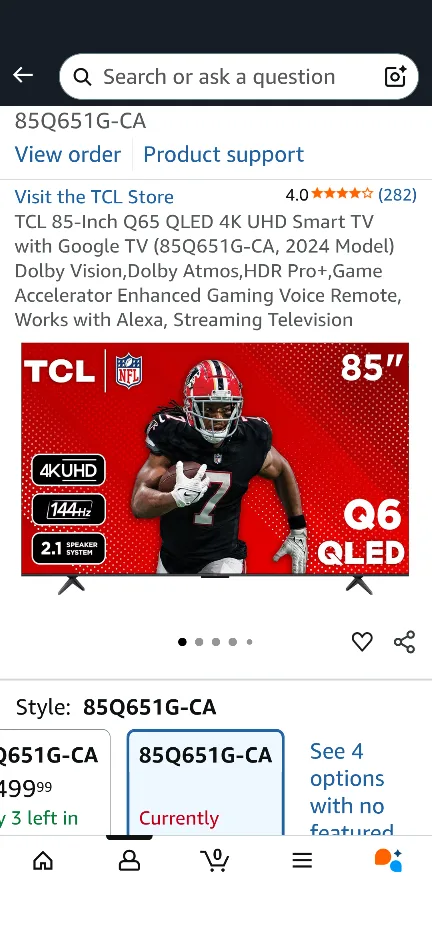 TCL 85"  "85Q651-G" QLED 4K Smart TV image indicator(2)