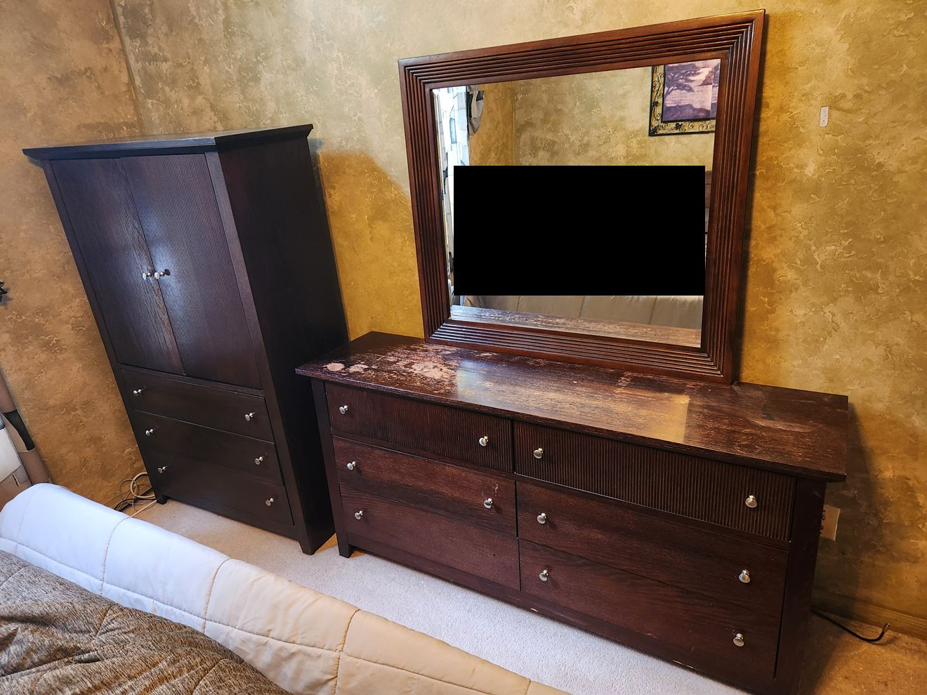 Dresser with Mirror and Wardrobe