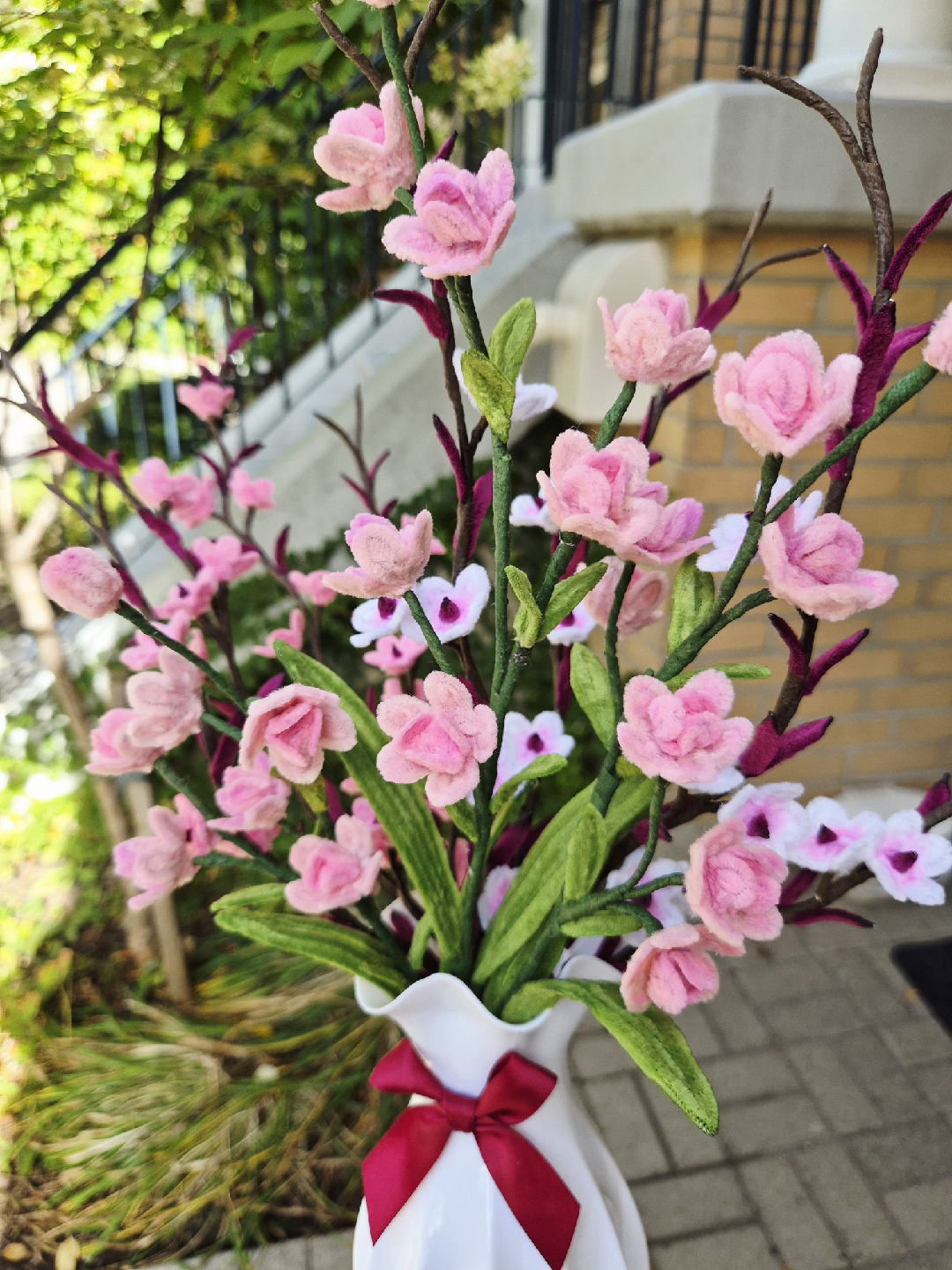 Handmade Pipe Cleaner Flower – Peach Blossom Arrangement - photo 3