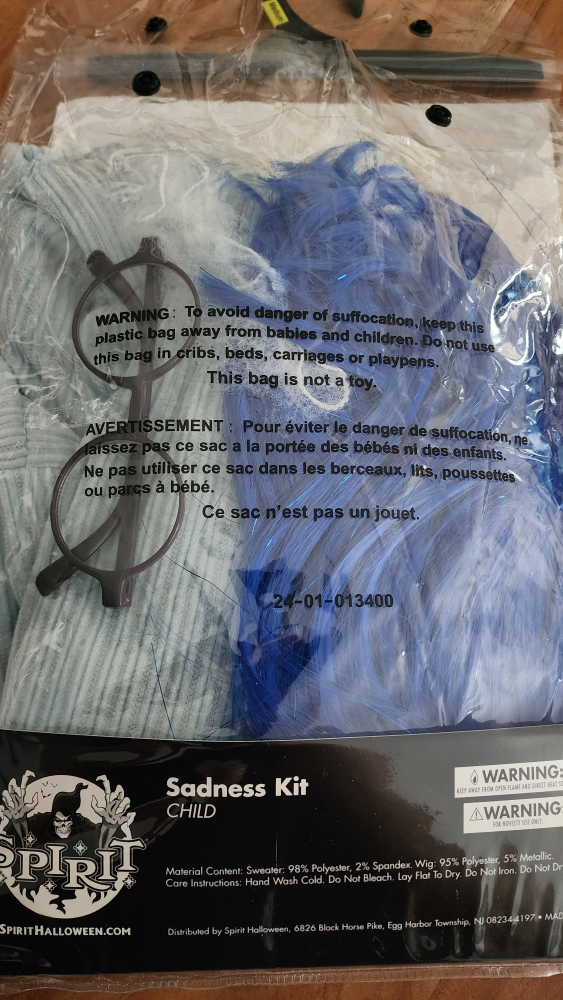 Inside Out 2 Sadness Costume Kit - Child Medium - photo 3