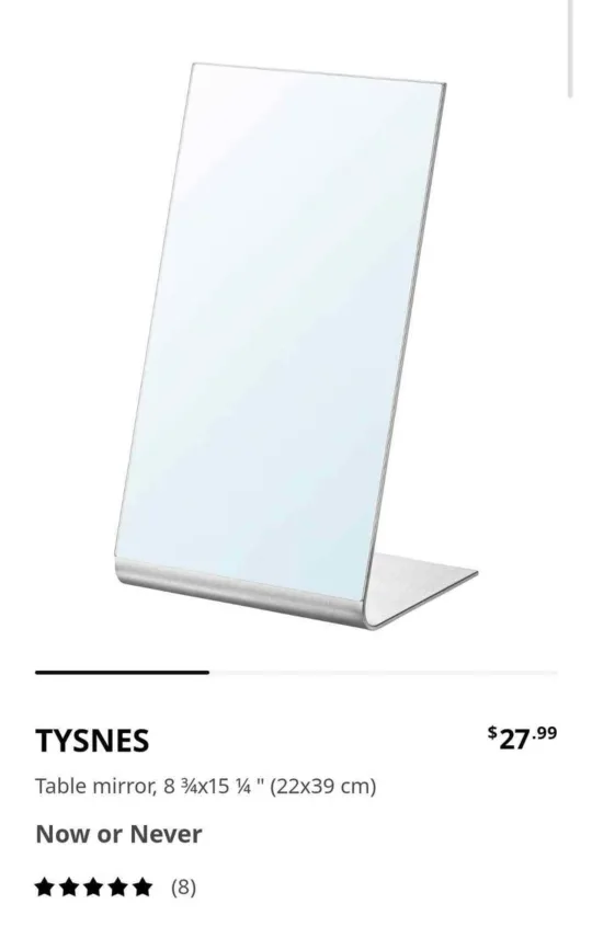 IKEA TYSNES Table Mirror - 8 3/4x15 1/4" image indicator(2)