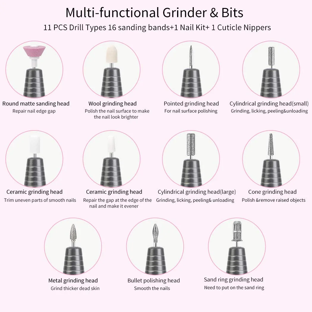 FunPa Electric Nail Drill,Portable Electric Nail Drill image indicator(5)