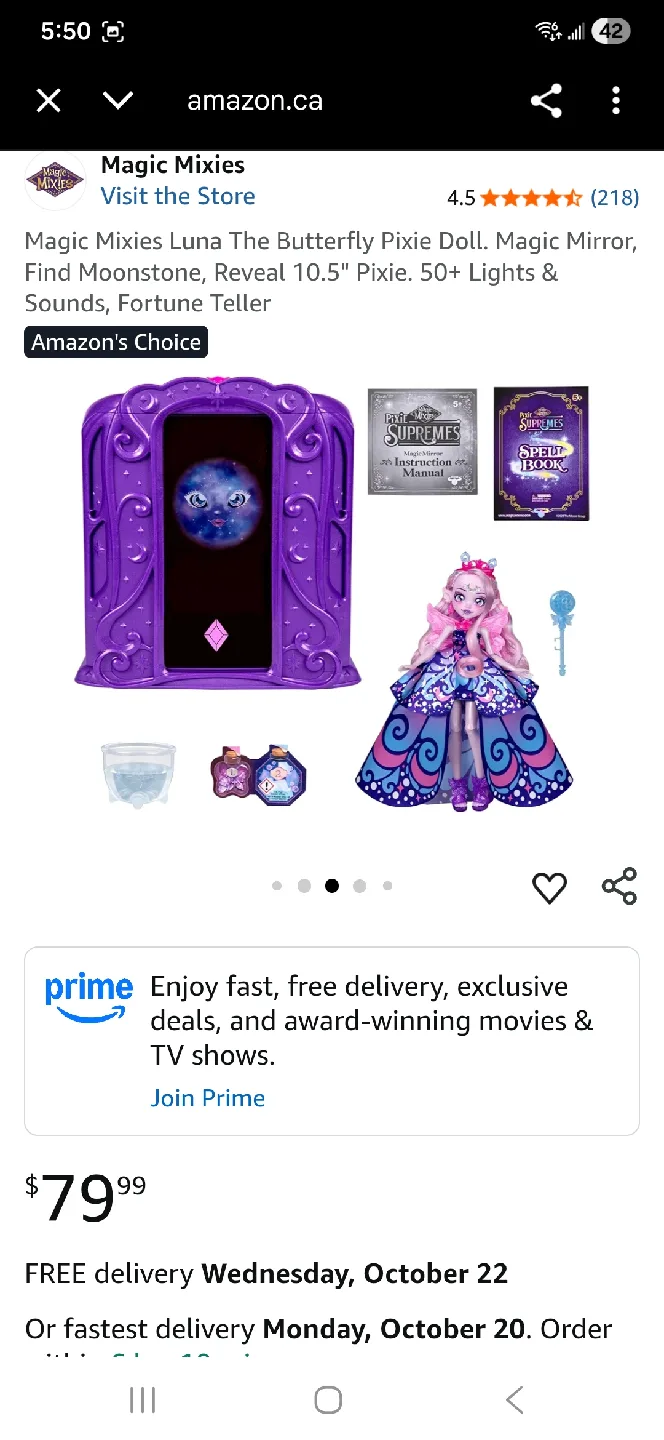 Magic Mixies Luna The Butterfly Pixie Doll. Magic Mirror image indicator(9)