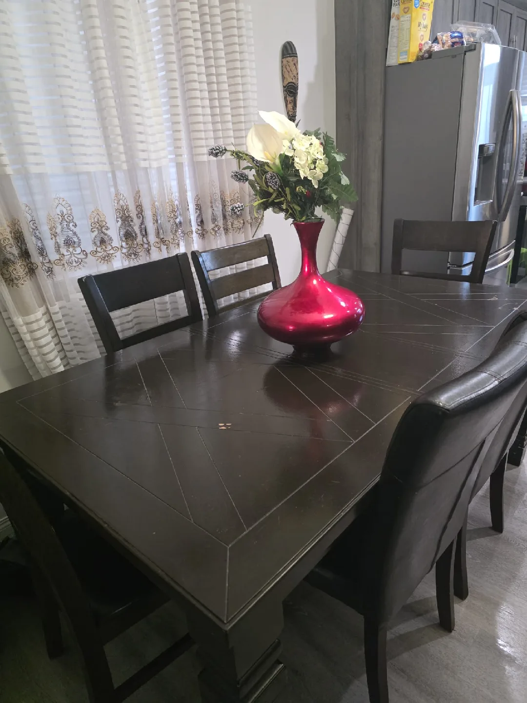Dark Brown Dining Table with 6 Chairs image indicator(2)