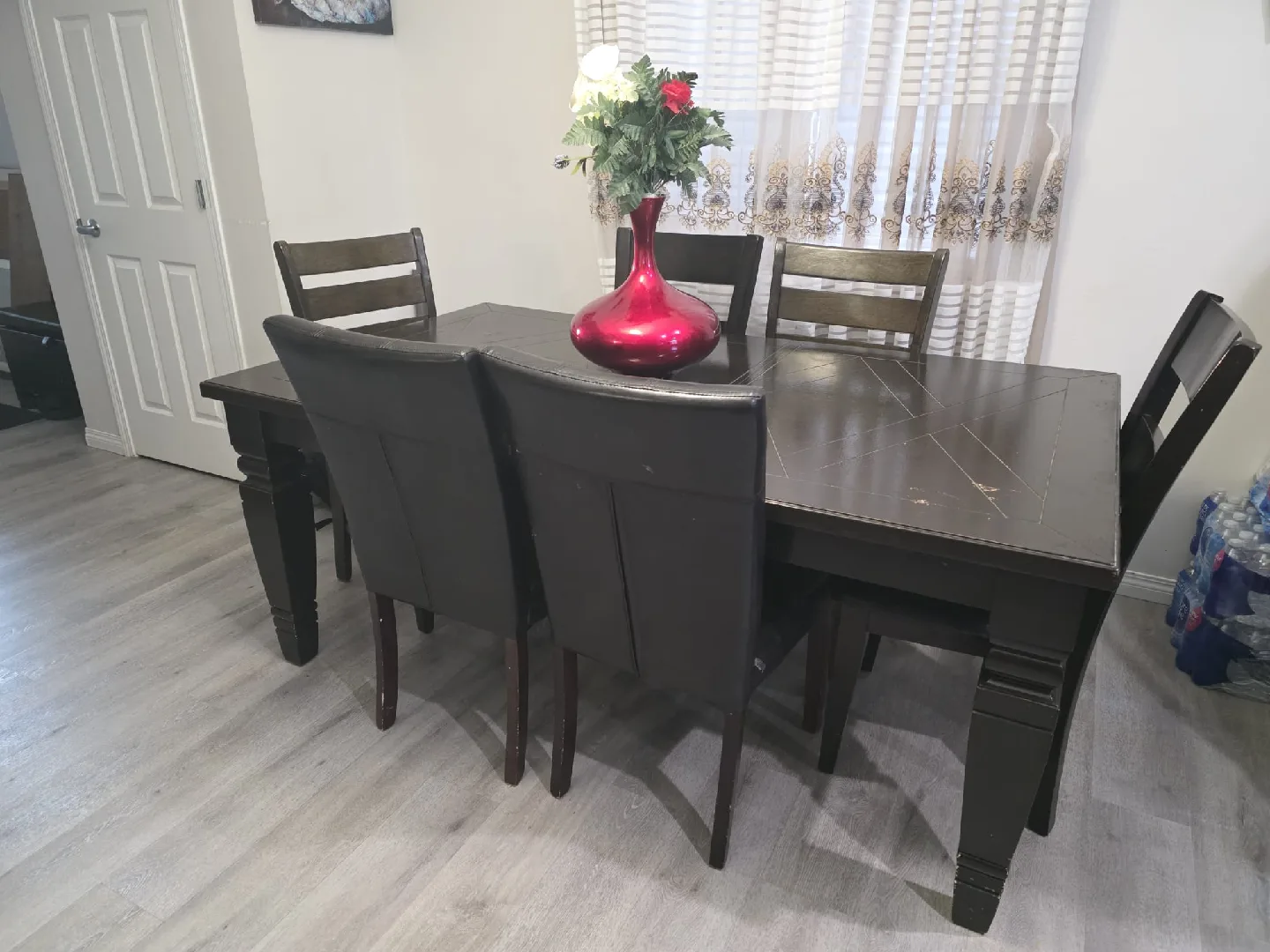 Dark Brown Dining Table with 6 Chairs image indicator(3)