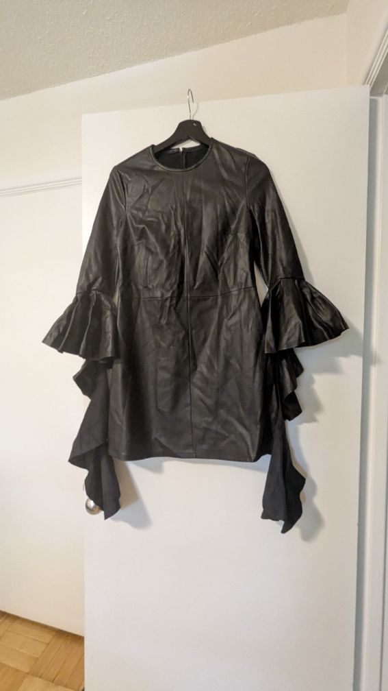 Ellery Lambskin Black Mini Dress - Size S - photo 3