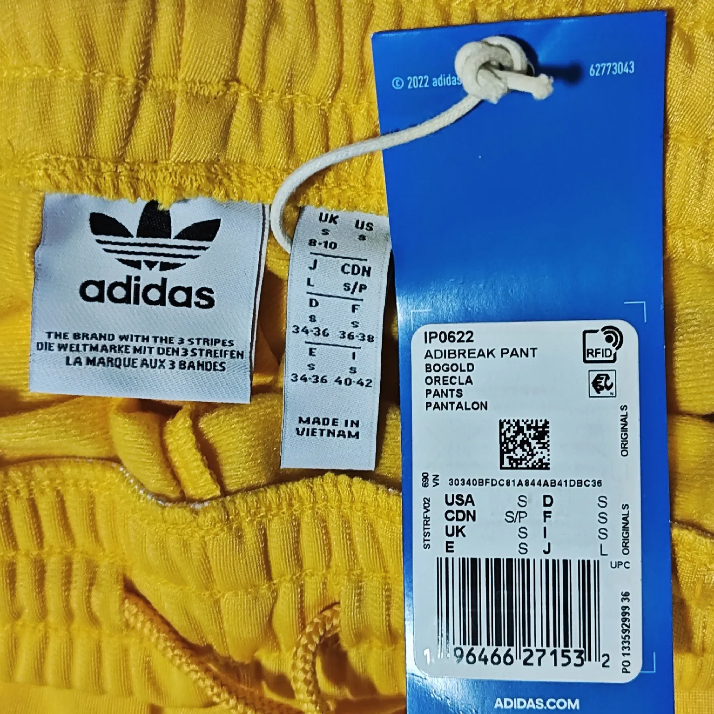 Adidas Adibreak Pants - Yellow, Size S image indicator(4)