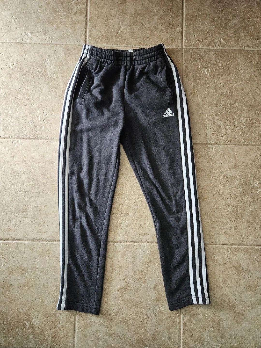 Boys Size M (11-12 Yrs) Adidas Grey Track Pants image indicator(2)