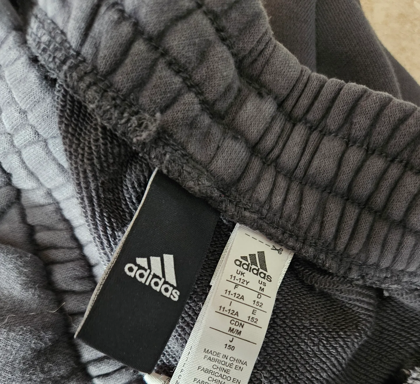 Boys Size M (11-12 Yrs) Adidas Grey Track Pants image indicator(4)