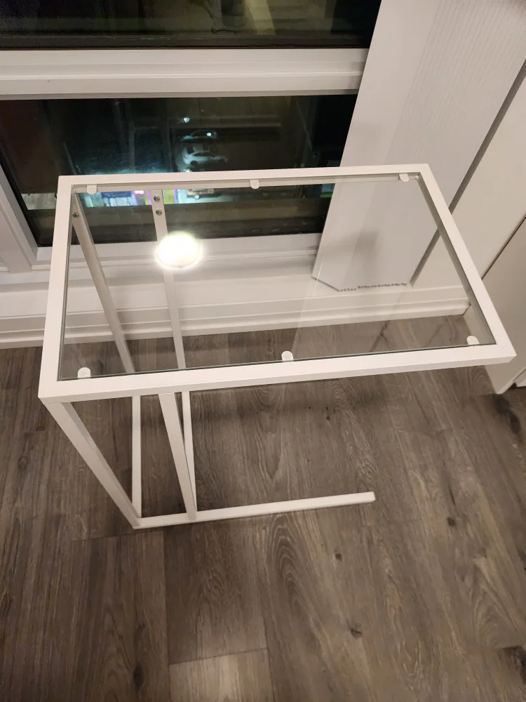 IKEA White Glass Side Table / Laptop Table image indicator(5)