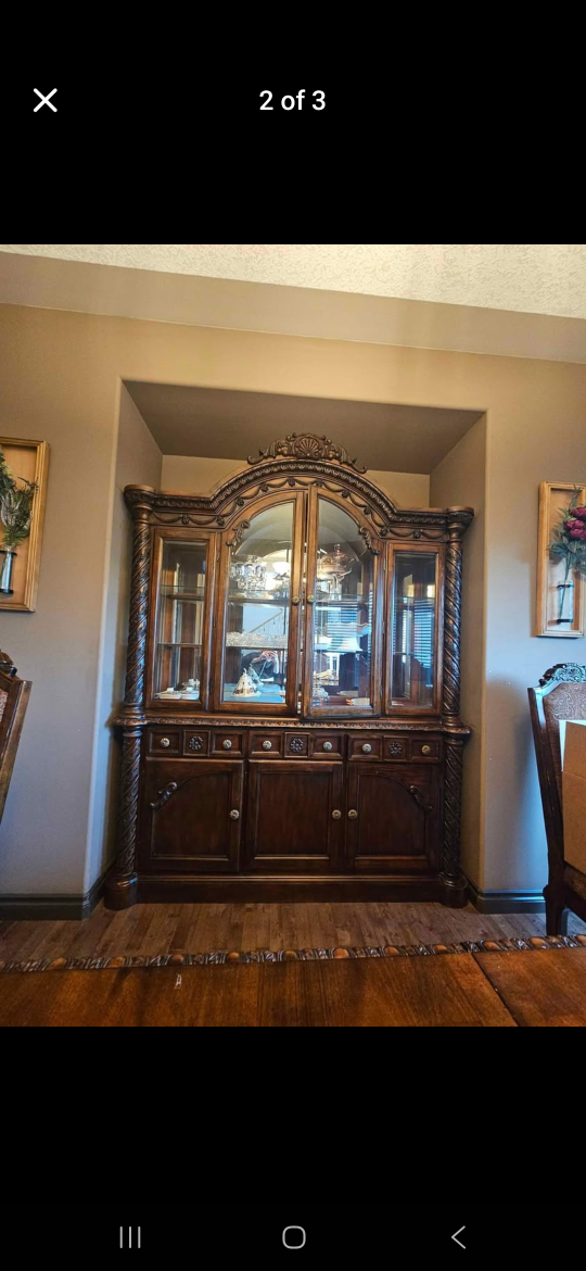 Ornate Wooden China Cabinet - photo 3