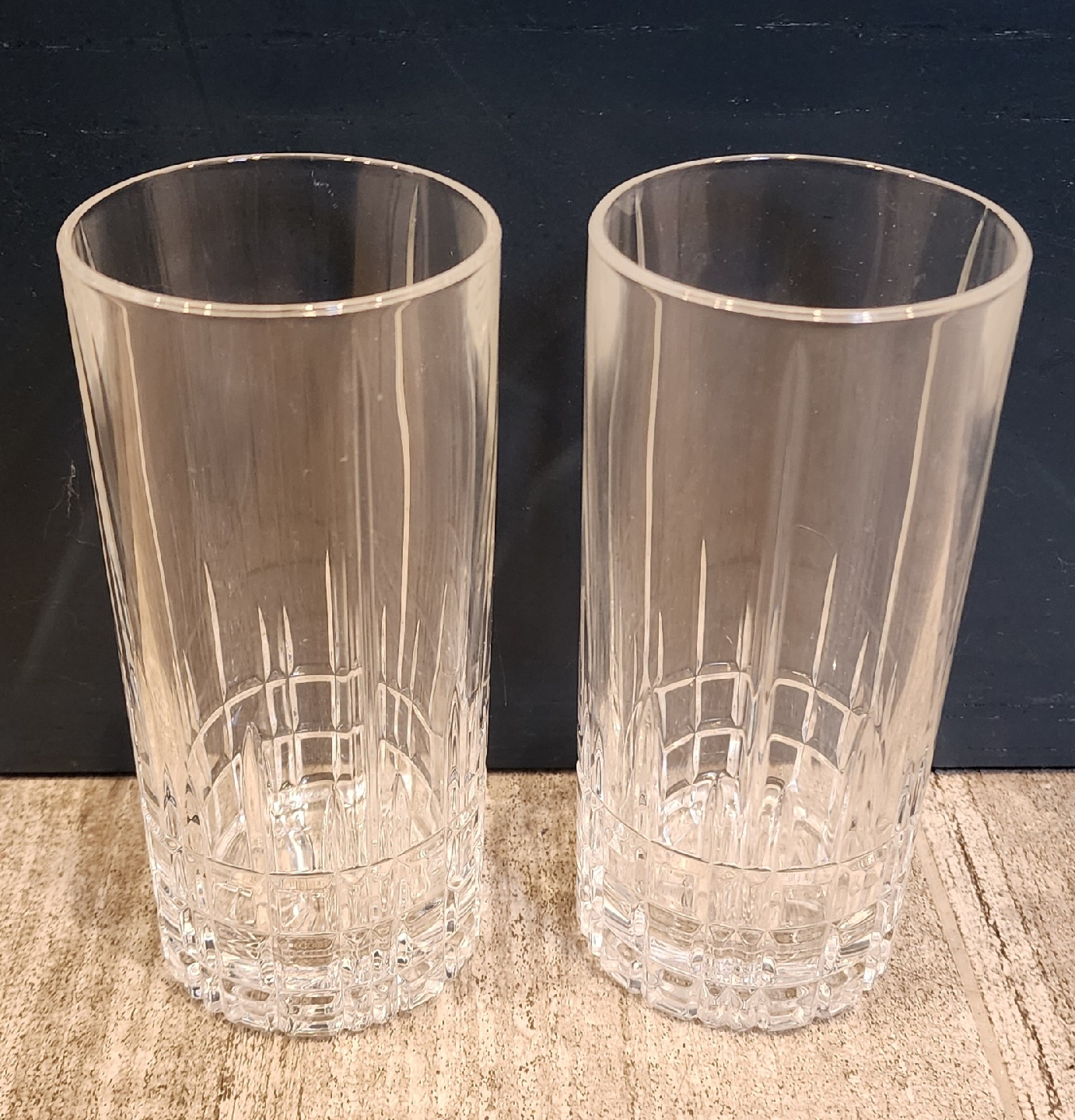 2 Spiegelau Cut Crystal 12oz Hi-Ball Glasses
