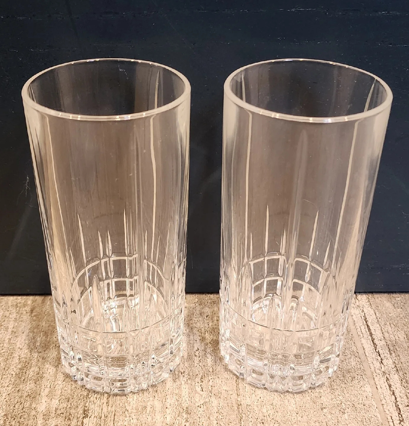 2 Spiegelau Cut Crystal 12oz Hi-Ball Glasses thumbnail