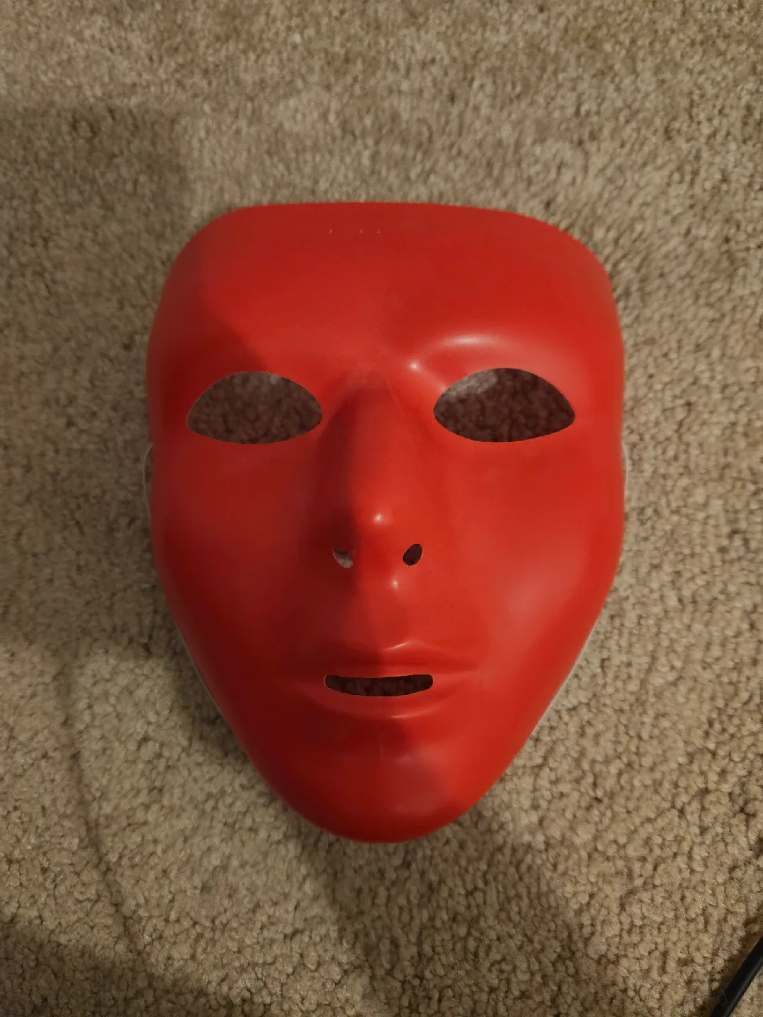 🥕Red Plastic Halloween Face Mask thumbnail