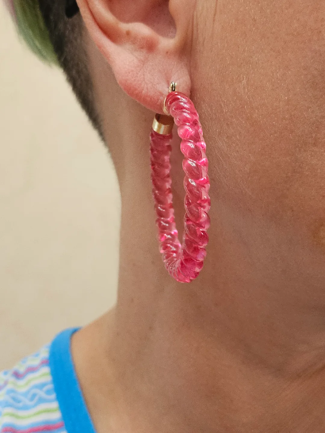 3 pairs of different earrings 1 Stella & Dot Coral Earrings image indicator(8)