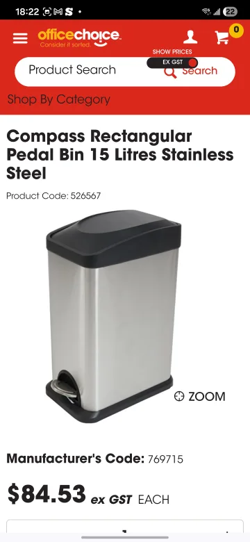 Compass Rectangular Pedal Bin 15 Litres Stainless Steel image indicator(5)