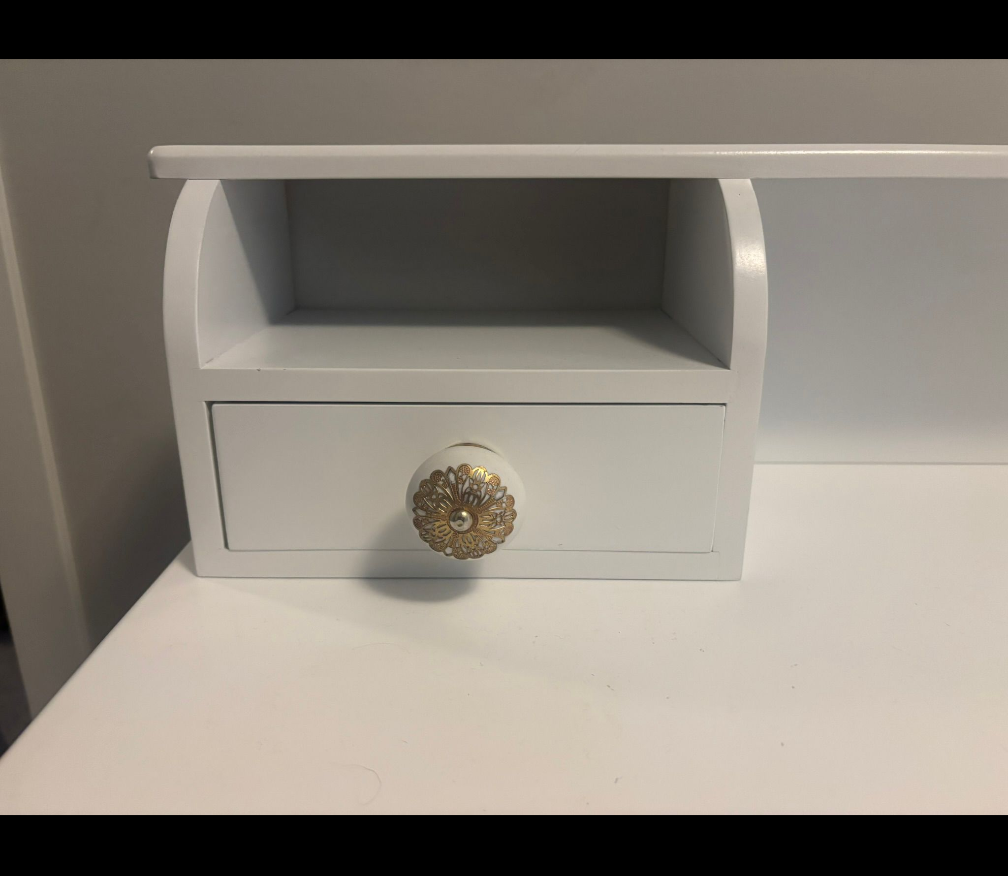 White Vanity Desk with Drawers - photo 2