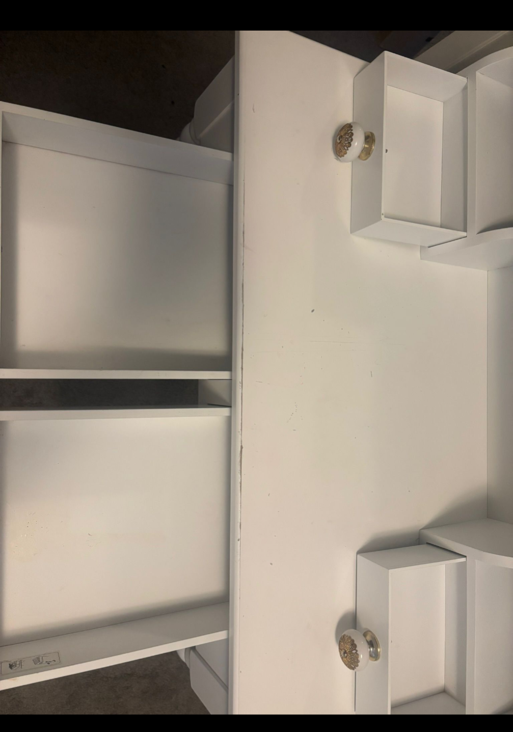 White Vanity Desk with Drawers - photo 4