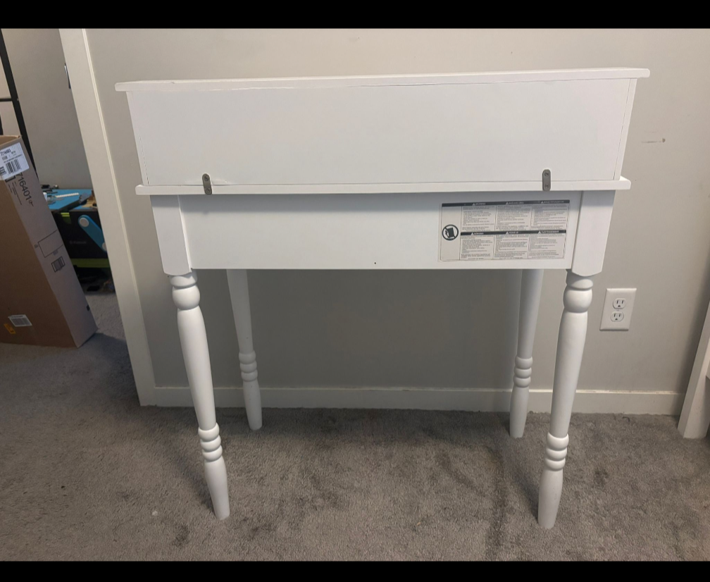 White Vanity Desk with Drawers - photo 5