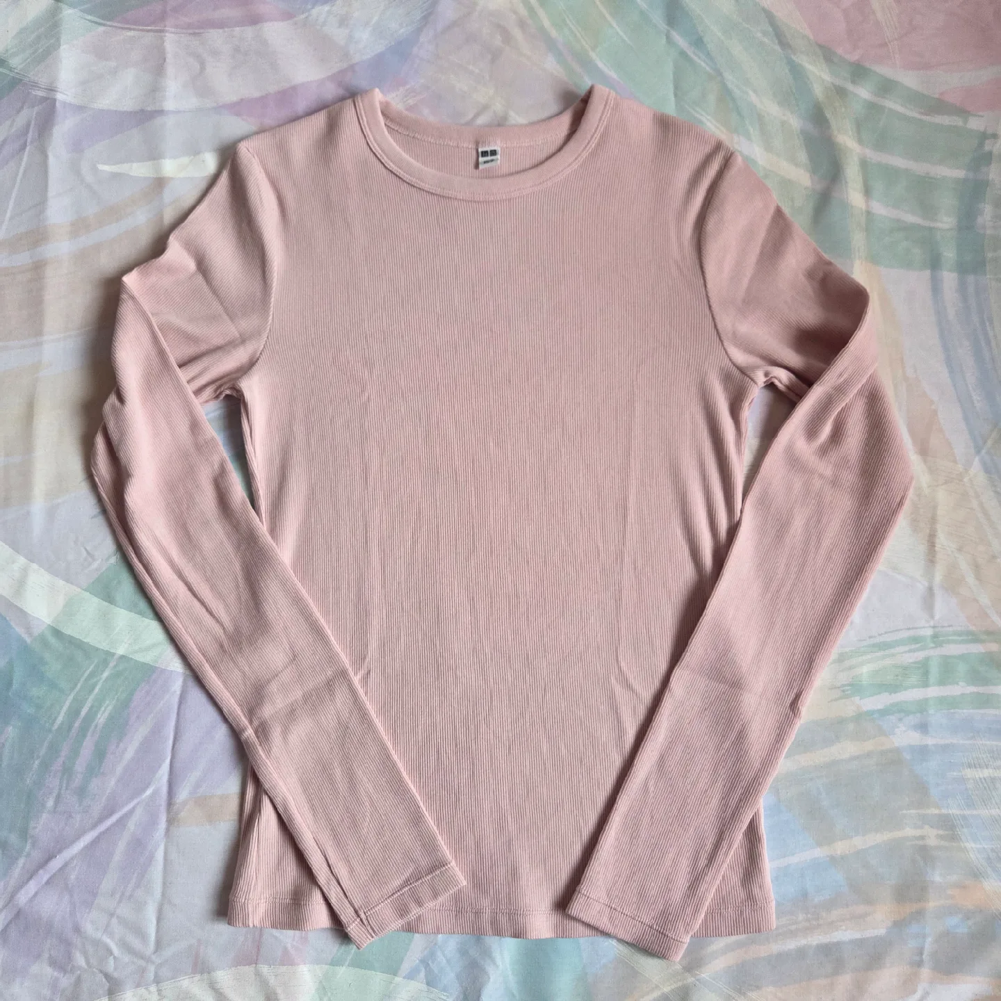 🆕UNIQLO Pink Ribbed Long Sleeve Top image indicator(2)
