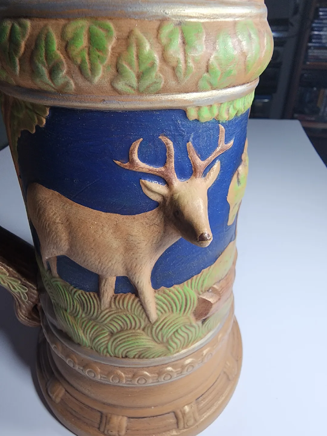 Vintage German Beer Stein with Hunter & Dog image indicator(6)