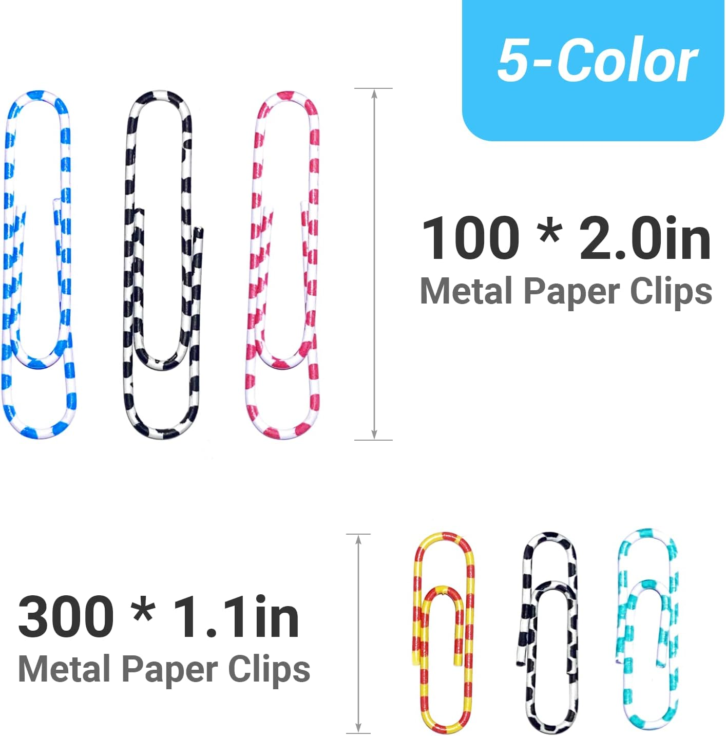 500Pcs Paper Clips,Medium & Jumbo - photo 3