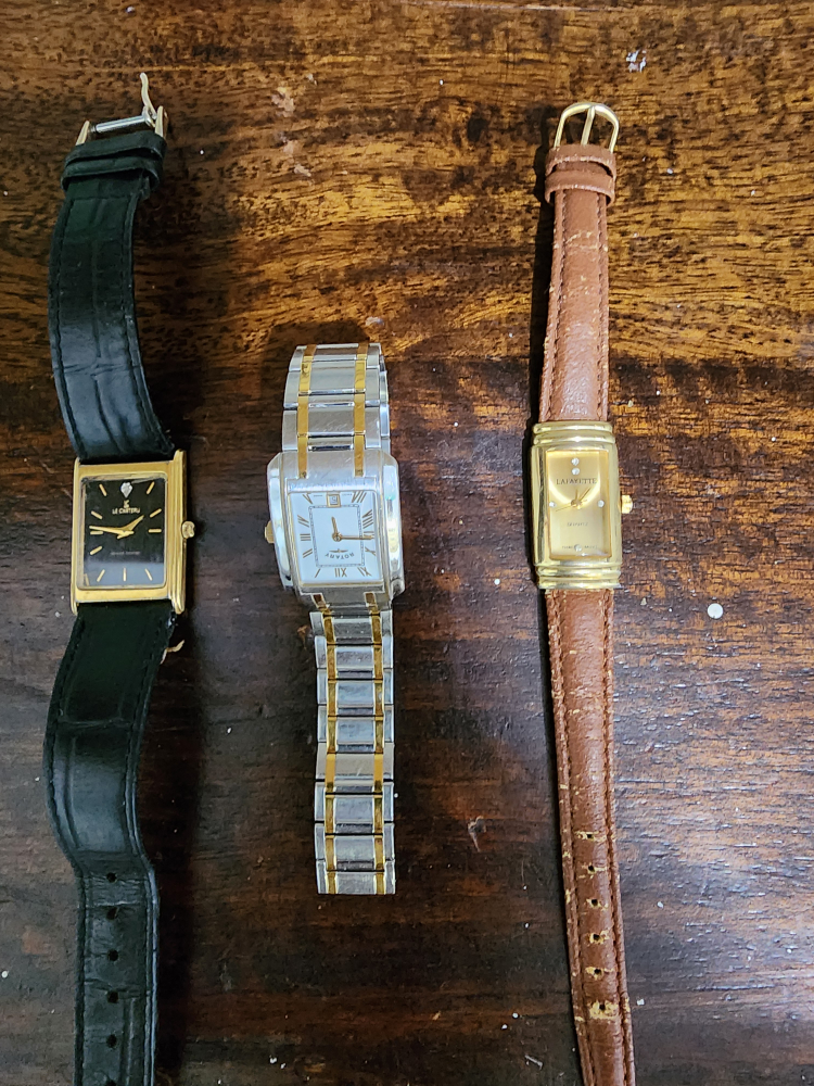 Lot of 3 Vintage Watches: Rotary, Lafayette, Le Chateau