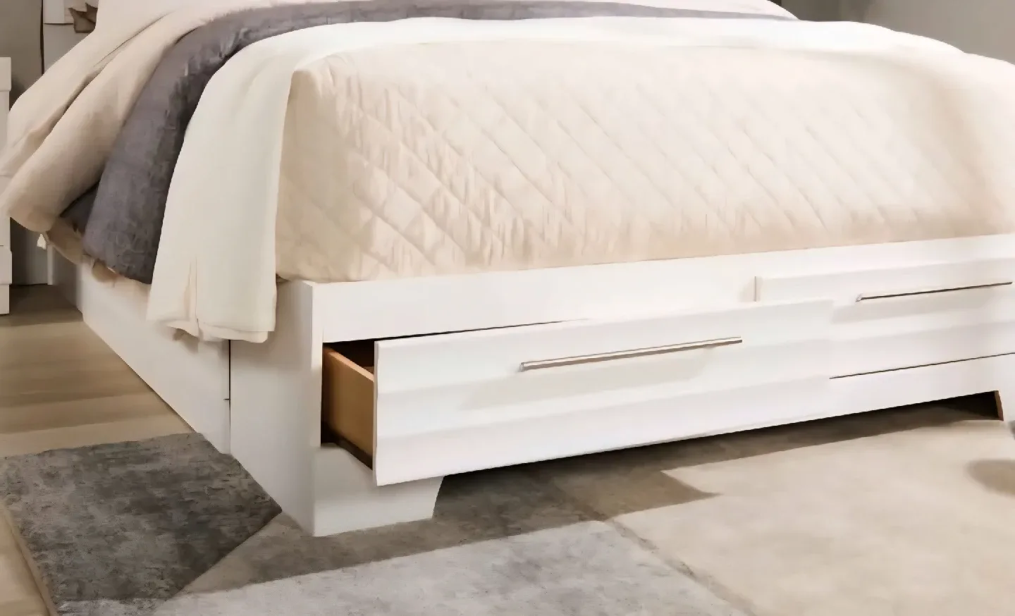 White Bed Frame with Storage Drawers image indicator(2)