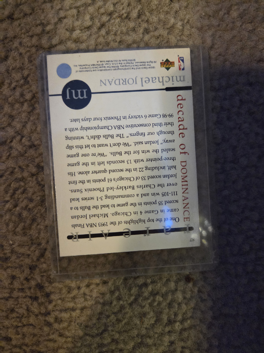 Michael Jordan Decade of Dominance Card - photo 2