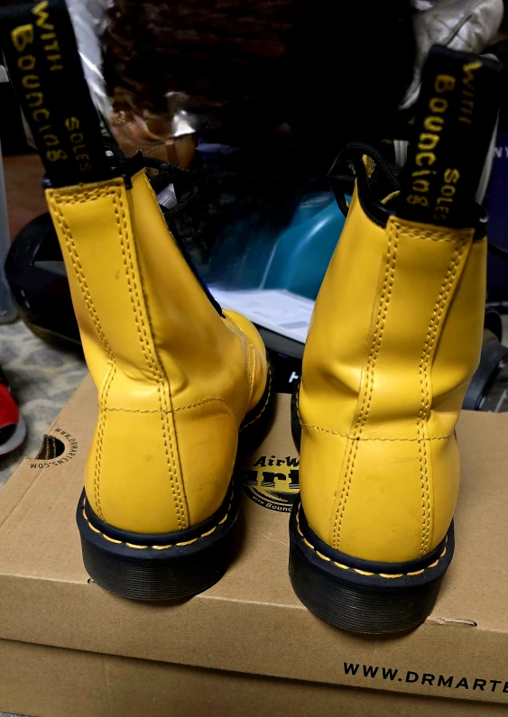 Dr. Martens 1460 Yellow Smooth Leather Boots - photo 3