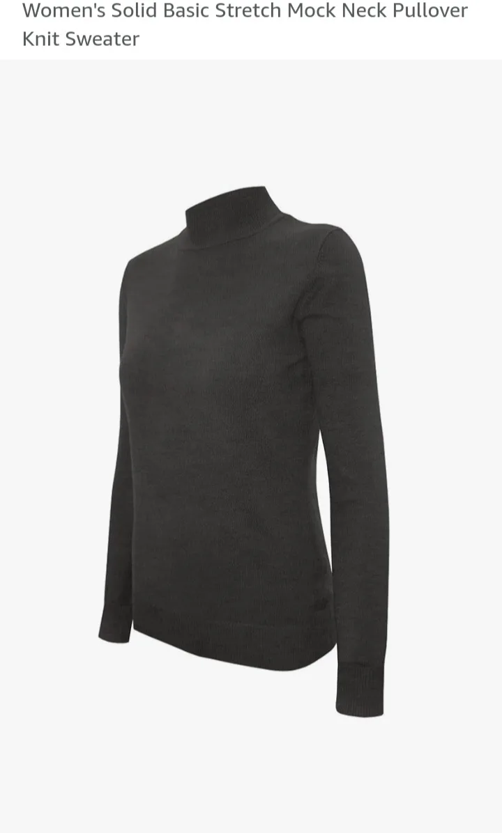 Cielo Women's Black Mock Neck Pullover Knit Sweater image indicator(2)
