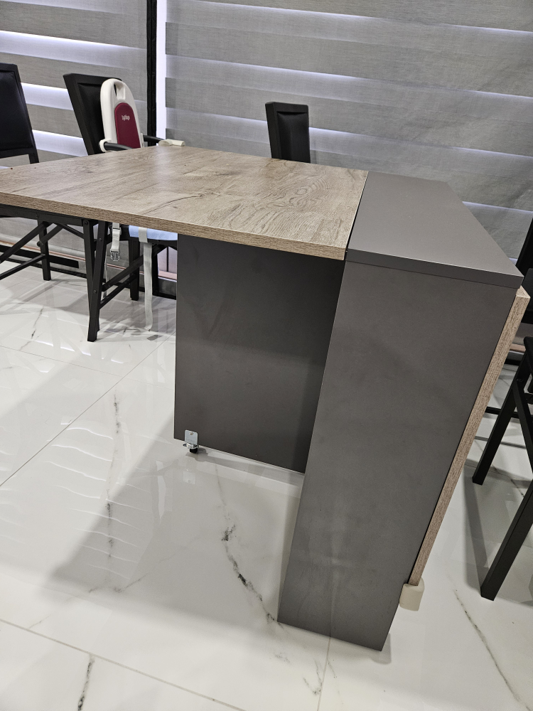Foldable Drop Leaf Dining Table with Wheels - photo 3