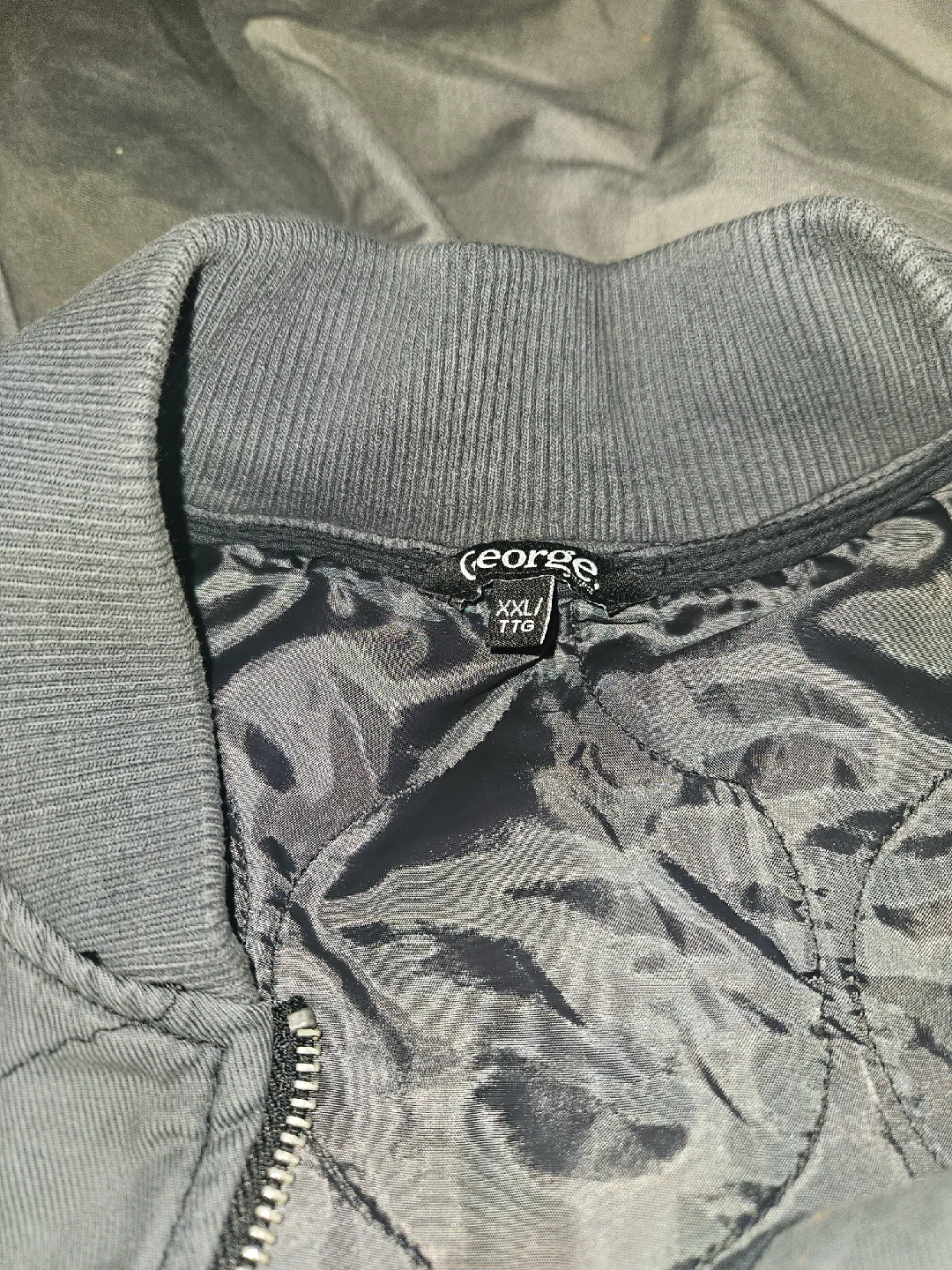 George XXL Quilted Bomber Jacket - Blue/Grey image indicator(4)