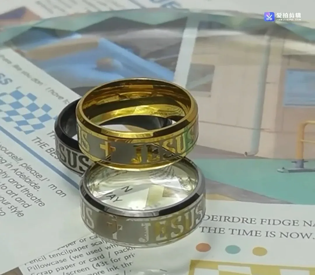 Jesus Cross Ring - Gold, Silver, Black image indicator(3)