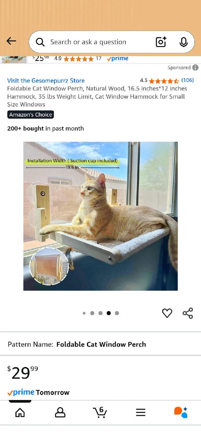 Two GesomePurzz Foldable Cat Window Perchs image indicator(5)