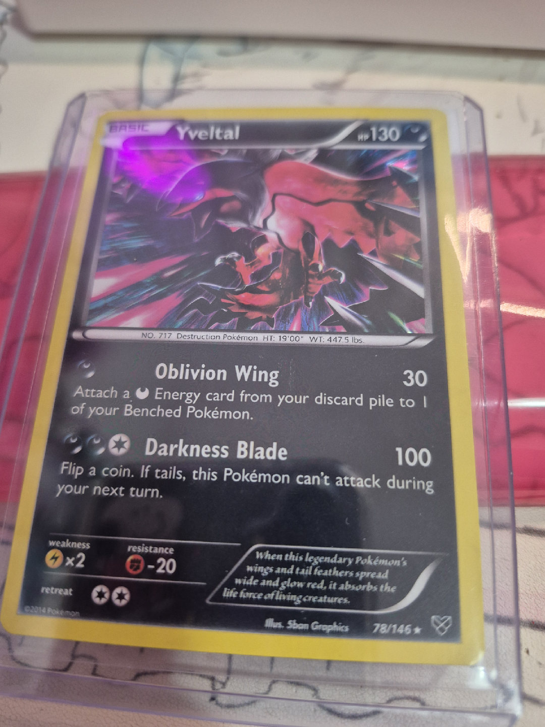 yveltal holo pokemom card 78/146