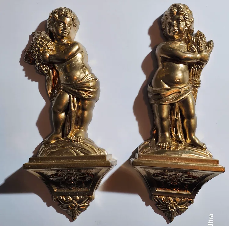 Gold Cherub Wall Sconces - Set of 2 image indicator(3)