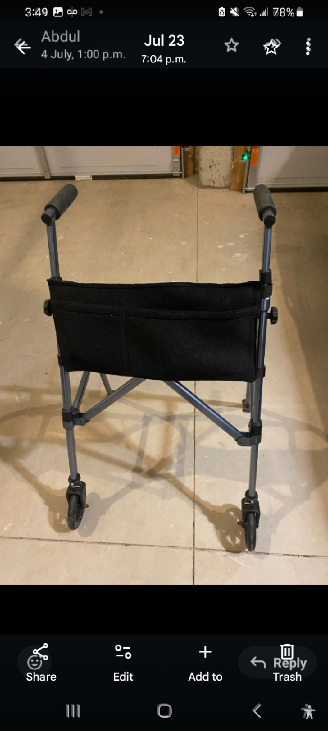 Folding Walker with Wheels & Seat