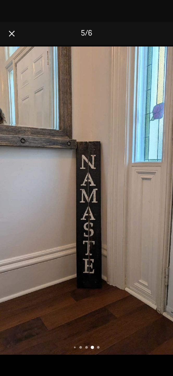 Namaste Wood Sign -Brand New - photo 4