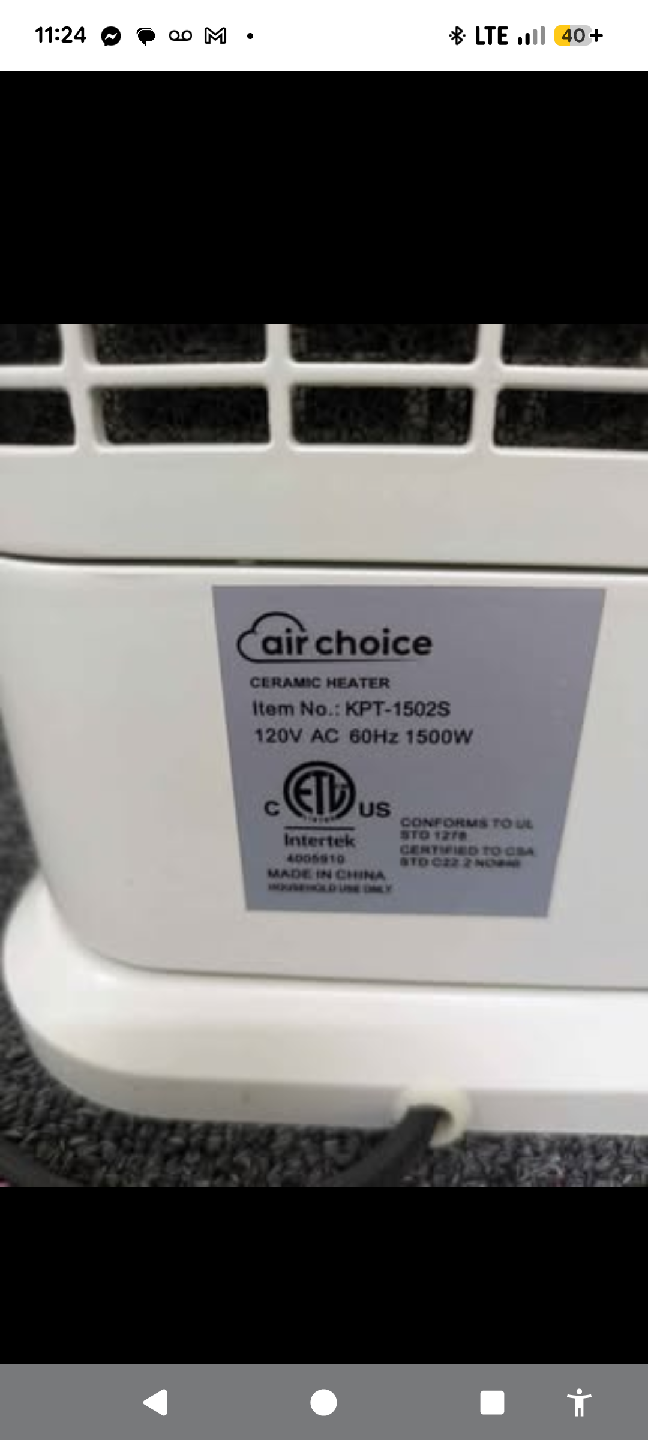 Air Choice Ceramic Heater KPT-1502S - photo 2